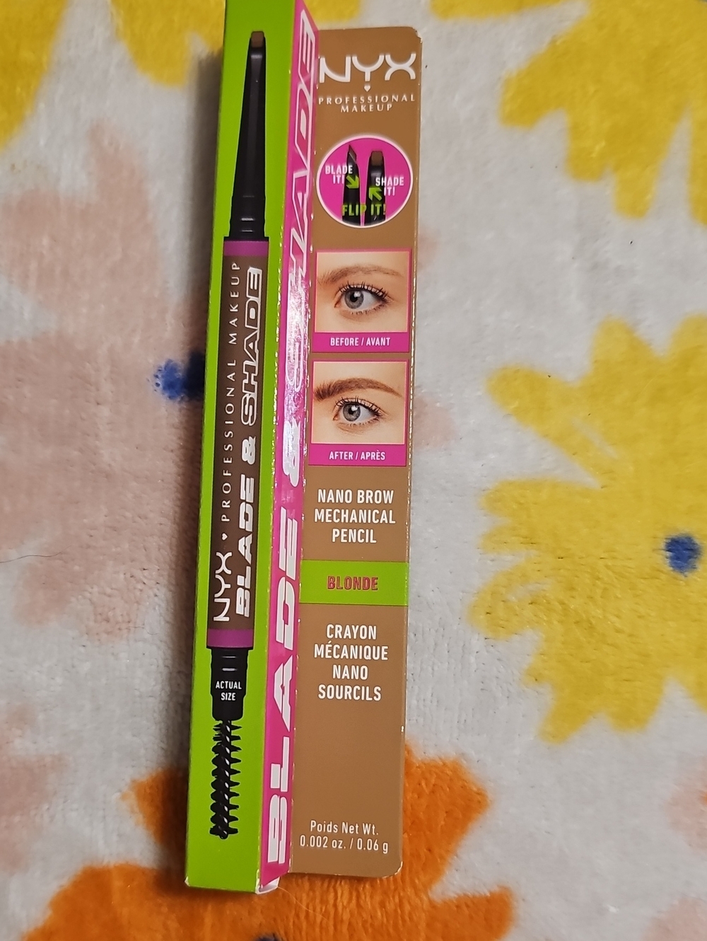 NYX Blade & Shade Nano Brow Pencil - Blonde (Pink & Green Accents)